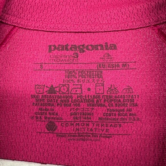 Patagonia Women’s Capilene Midweight Zip Neck Pullover Top Small Pink Purple - Picture 9 of 9